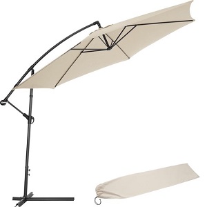 Tectake Aluminium zweefparasol 350 cm beige Tectake Aluminium zweefparasol 350 cm beige