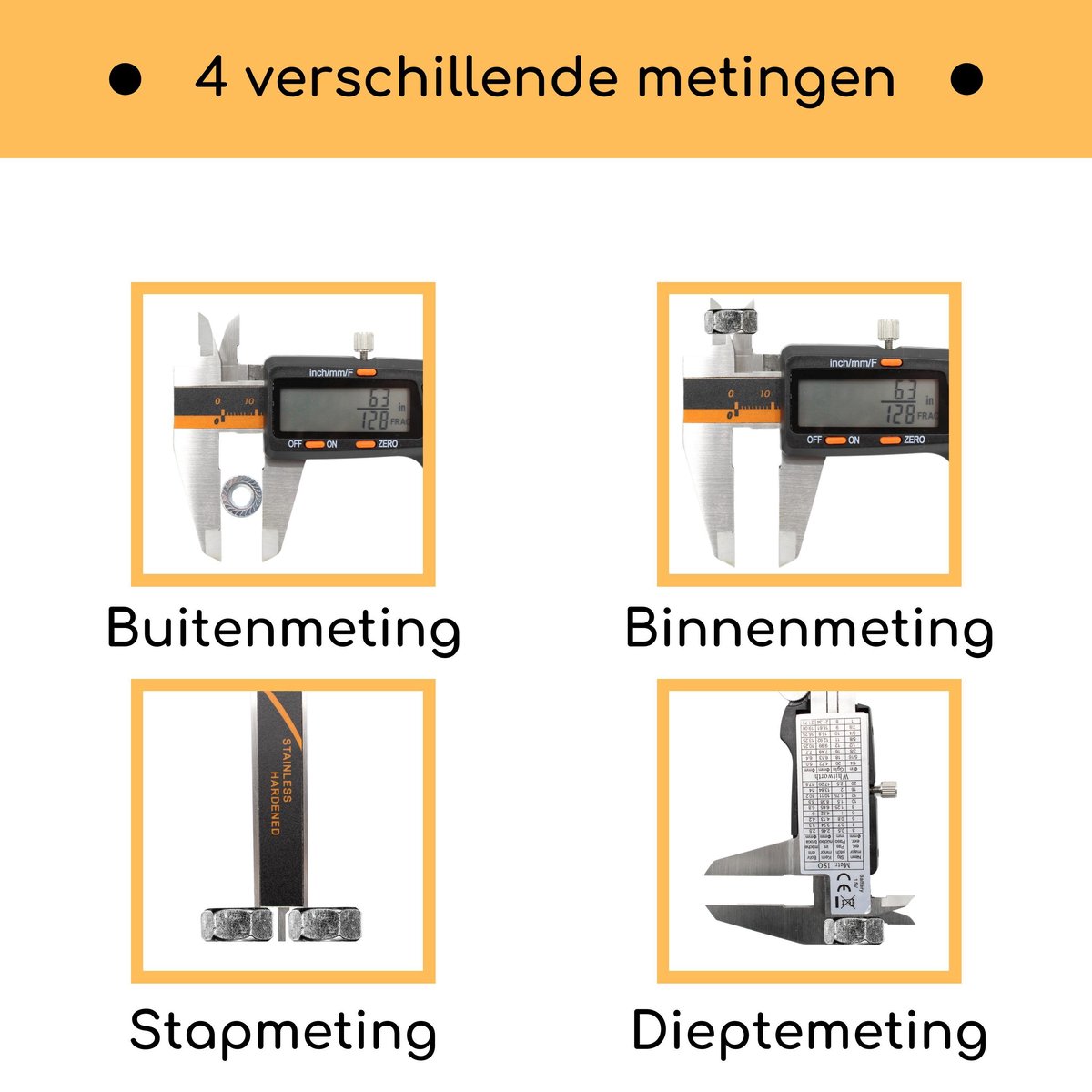 Tiof schuifmaat metingen Tiof schuifmaat metingen